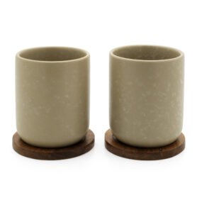 Bredemeijer Hrnek Umea 200ml s podtáckem Grey (sada 2 ks)