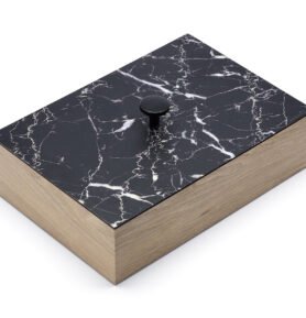 Bredemeijer Krabička na čaj s mramorovým víkem (6 přehrádek)