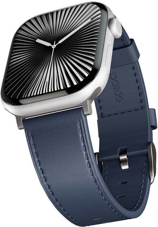 Epico Watch Strap Leather for Apple Watch SE/Series 1-9 (38/40/41mm)/10-11 (42mm) - modrá