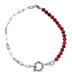 Náramek rubín s karabinkou