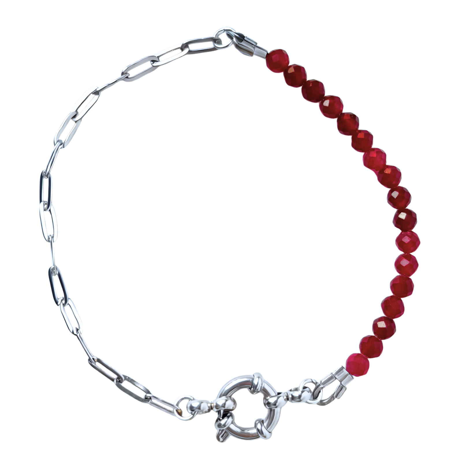 Náramek rubín s karabinkou