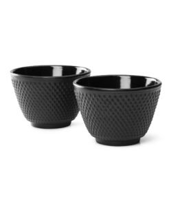 Bredemeijer Litinové hrnky na čaj Jang, černé (sada 2 ks)