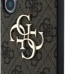 Guess PU 4G Metal Logo Zadní Kryt pro Samsung Galaxy S25+ Brown