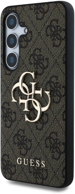 Guess PU 4G Metal Logo Zadní Kryt pro Samsung Galaxy S25+ Brown