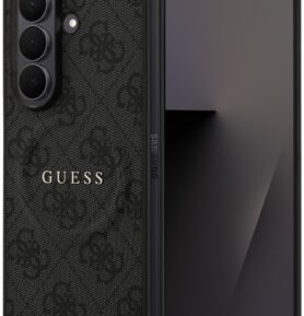 Guess PU Leather 4G Colored Ring Magnetic Zadní Kryt pro Samsung Galaxy Z Fold 7 Black