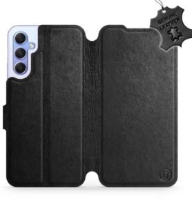 Mobiwear kožené flip pro Samsung Galaxy A34 5G - Černé