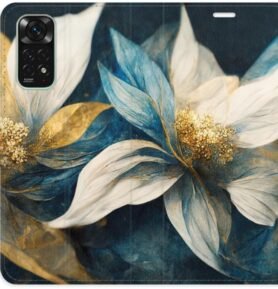 iSaprio flip pouzdro Gold Flowers pro Xiaomi Redmi Note 11 / Note 11S