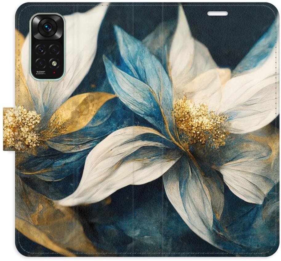 iSaprio flip pouzdro Gold Flowers pro Xiaomi Redmi Note 11 / Note 11S