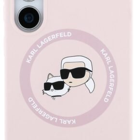 Karl Lagerfeld Liquid Silicone K&CH Heads MagSafe Zadní Kryt pro Samsung Galaxy S25 Pink