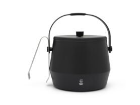 Leopold Vienna Dvoustěnný kbelík na led s víkem a kleštičkami 1,0 l Black