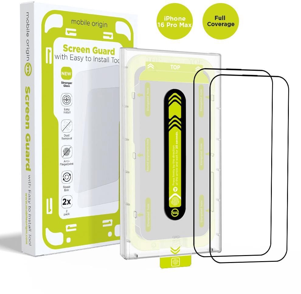 Mobile Origin Screen Guard With Easy Applicator 2 Pack iPhone 16 Pro Max