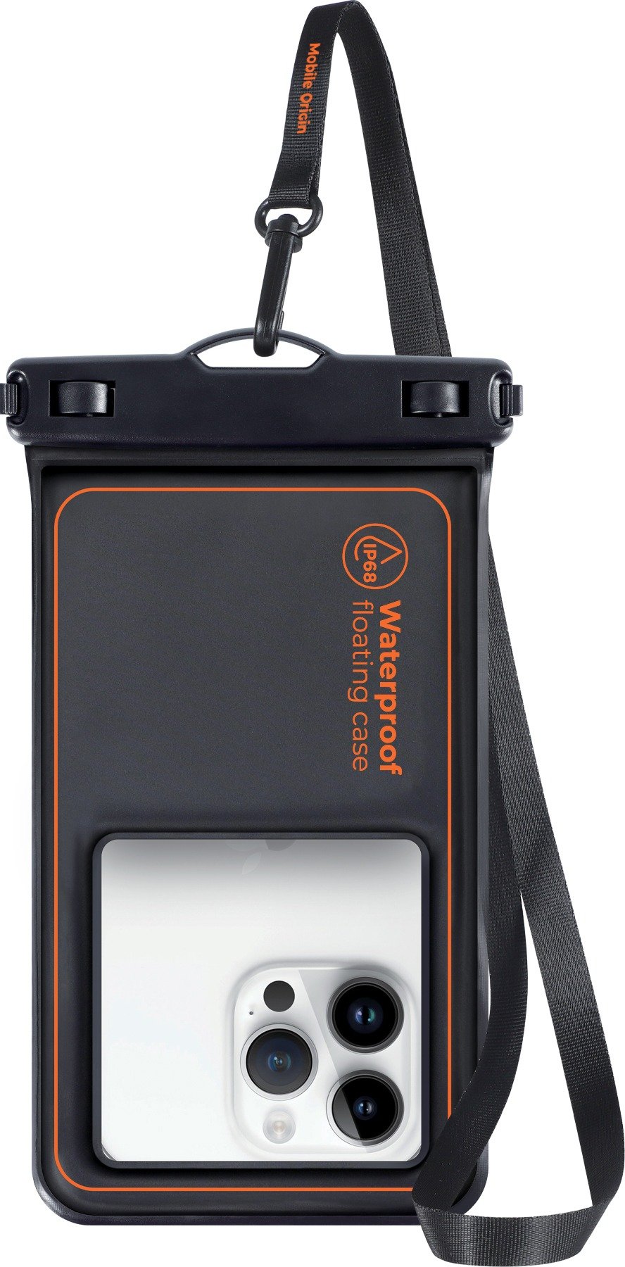 Mobile Origin Waterproof Floating Case 6.8" Black/Orange