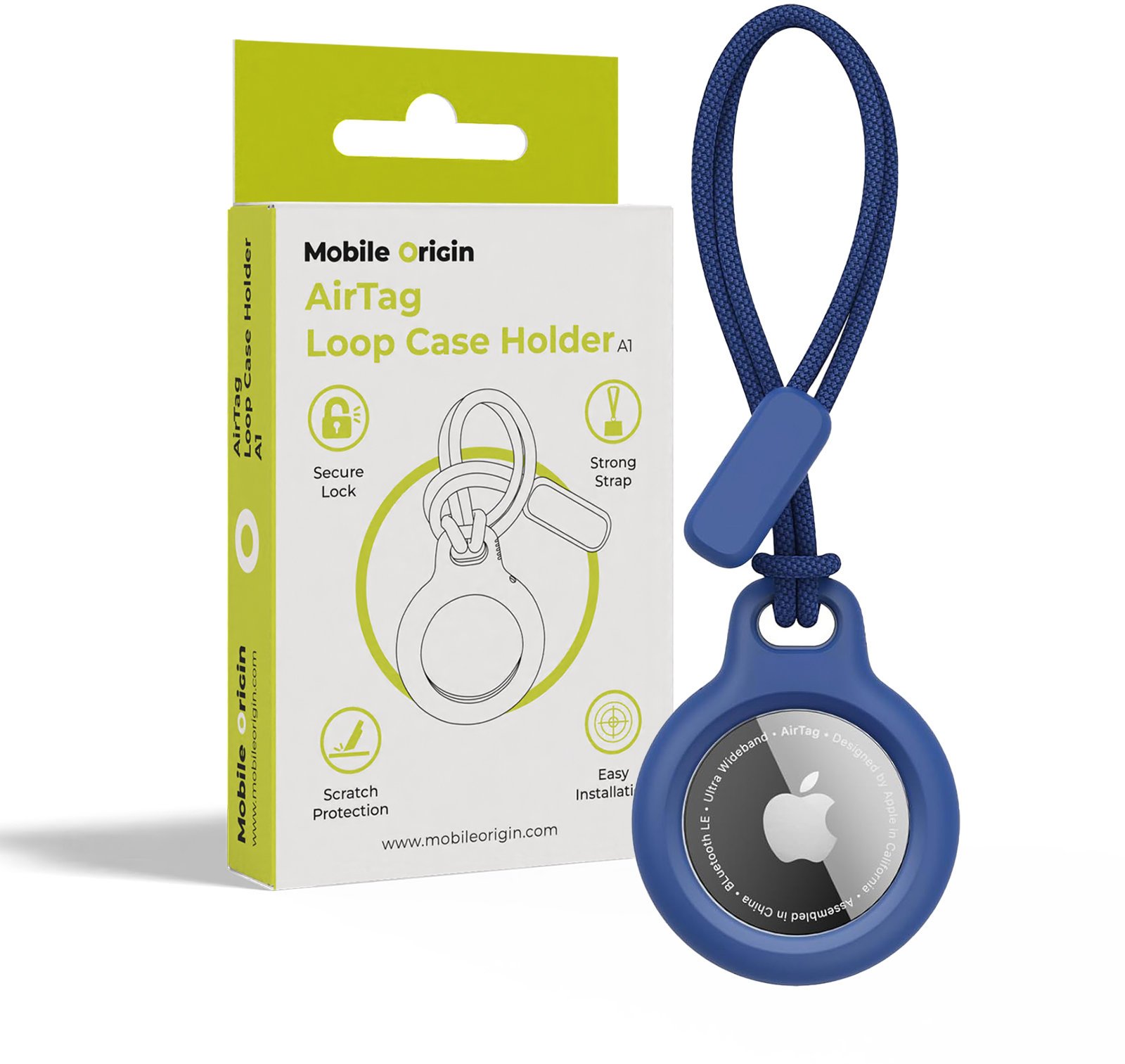 Mobile Origin Airtag Loop Case Holder A1 Blue