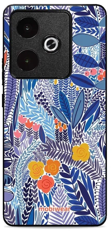 Mobiwear Glossy lesklý pro Realme GT 7T - Modrá květena