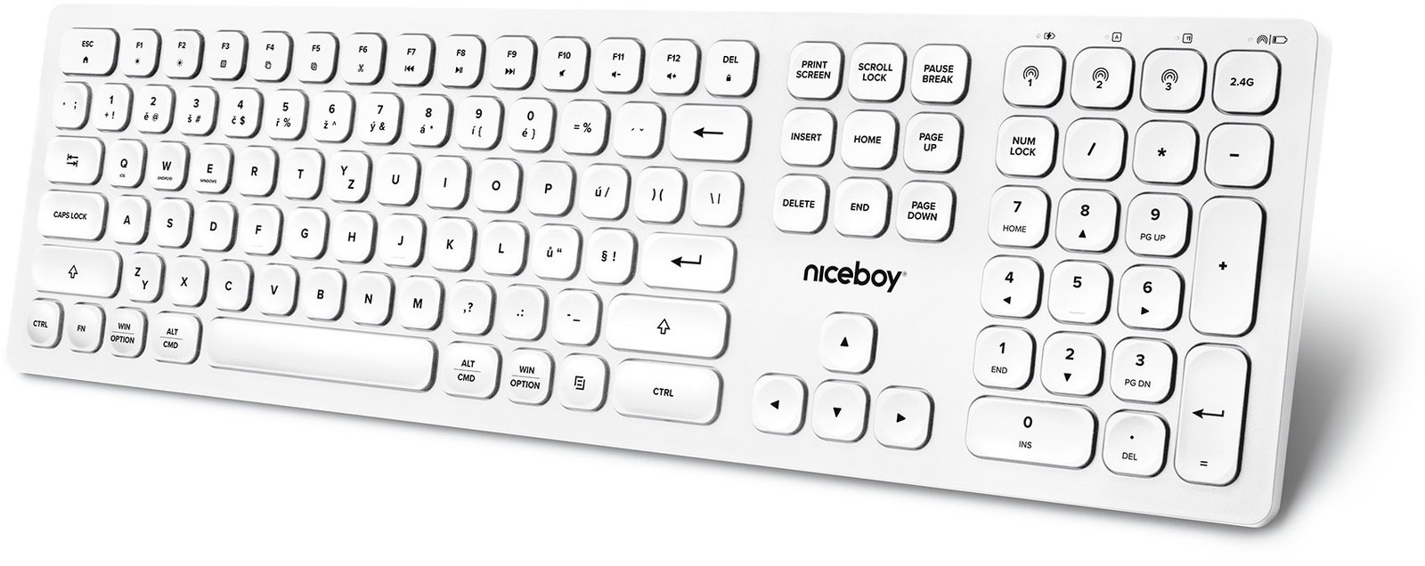 Niceboy OFFICE K30 Wireless White CZ/SK
