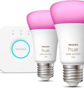 Philips Hue White and Color Ambiance 9W 1100 E27 malý promo starter kit