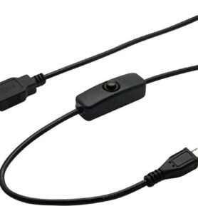 Raspberry Pi USB-A/USB-B napájecí kabel s vypínačem
