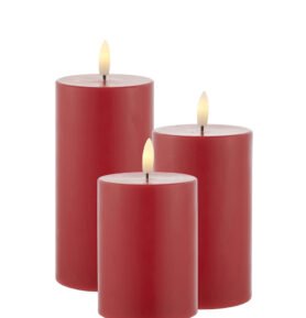 Sirius LED svíčka Sille Exclusive Scarlet (sada 3 ks)