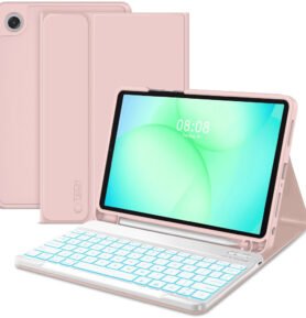 Tech-Protect SC Pen Keyboard pouzdro s klávesnicí na Samsung Galaxy Tab A9 Plus/A11 Plus 11, růžové