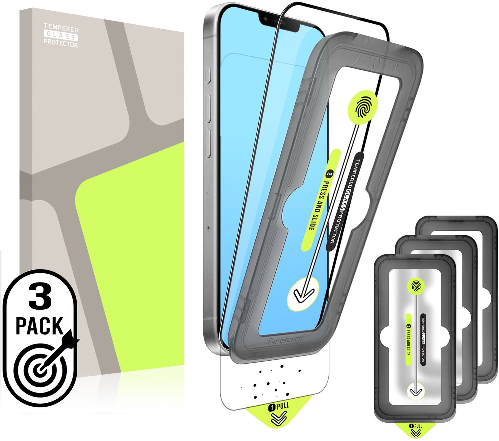 Tempered Glass Protector pro iPhone 14 Plus / 13 Pro Max + samočisticí aplikátor (3 pack)