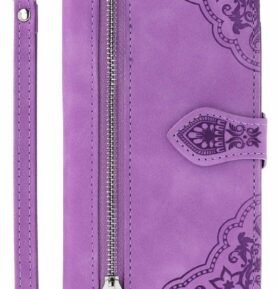 TopQ Pouzdro Xiaomi Redmi Note 14 5G knížkové se zipem fialové 136678