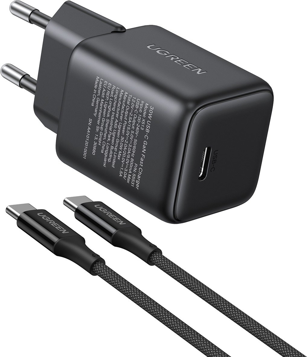 UGREEN Mini 30W PD GaN Tech Charger +1M USB-C Cable