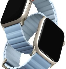 Uniq Revix Premium Edition Reversible Magnetic řemínek pro Apple Watch 41/40/38mm arkticky modrý/svě