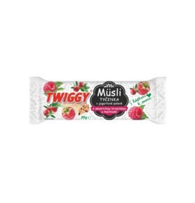 Twiggy Müsli s klikvou a malinami v jogurtové polevě 30 g (24 ks)