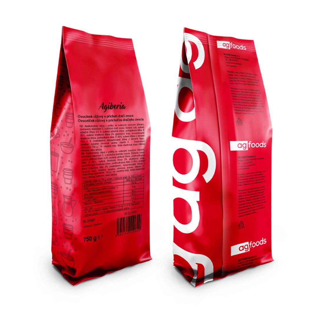 AGIBERIA Ovocínek růžový s příchutí dračí ovoce 750 g