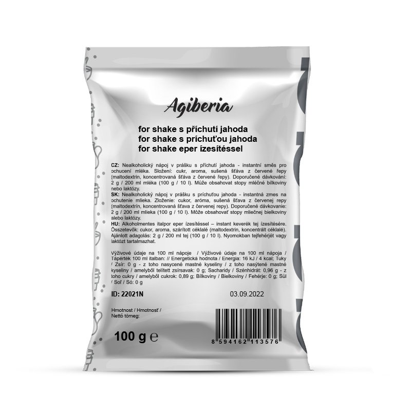 AGIBERIA for shake s příchutí jahoda 100 g