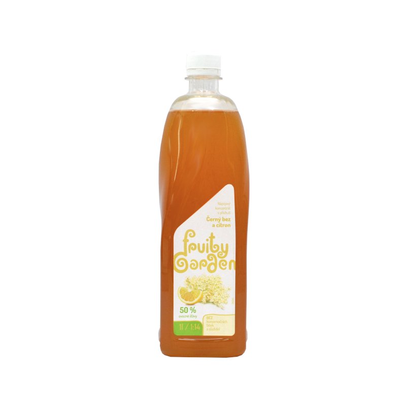 Fruity Garden s příchutí Černý bez s citronem 1l