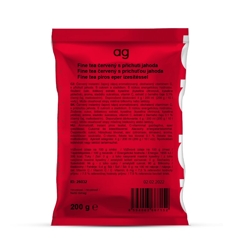 AG Fine tea červený s příchutí jahoda 200g
