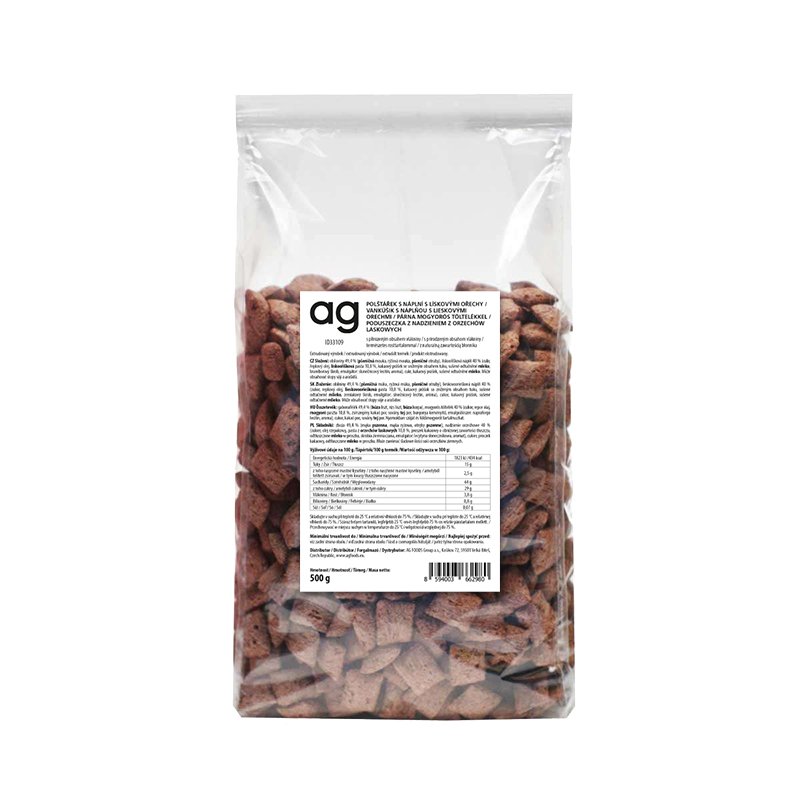 AG Polštářky s náplní s lískovými ořechy 500 g