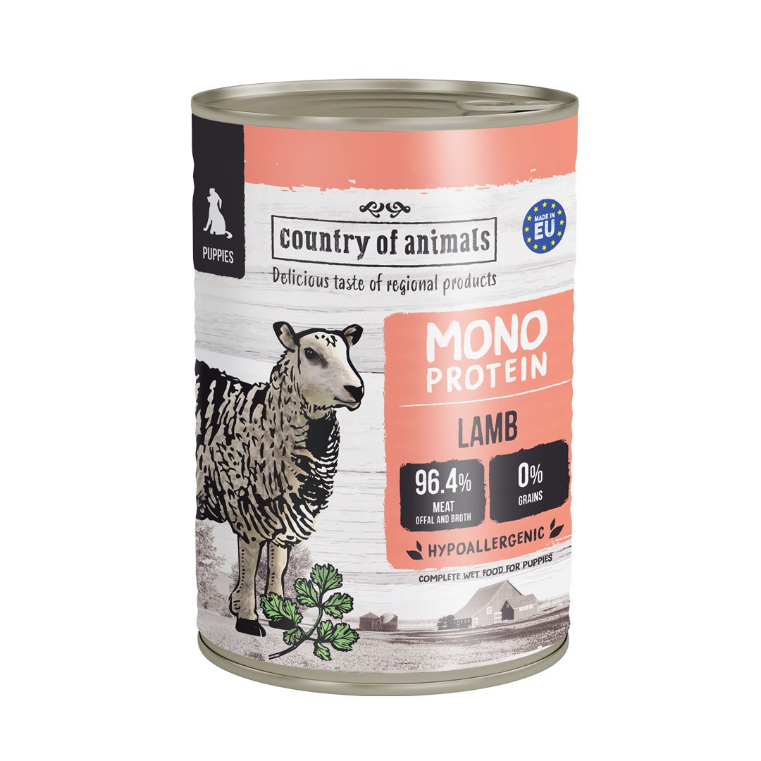 Country of Animals - Monoprotein jehněčí 400 g (pro štěňata)