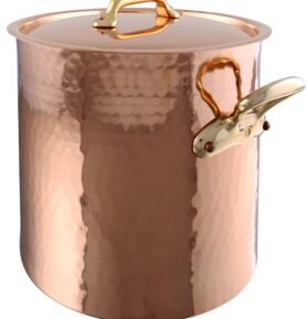 Mauviel Vysoký měděný hrnec s bronzovými uchy a poklicí M’Tradition, Ø 36 cm / 36 l 214836