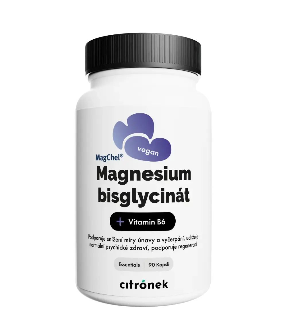 Citronek Magnesium Bisglycinát + B6 – 90 veganských kapslí | Podpora svalů a nervů