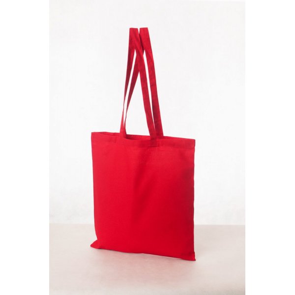 Bavlněná taška 16l ČERVENÁ dlouhé ručky