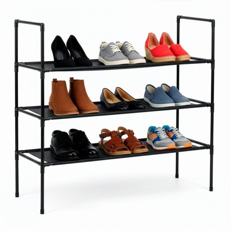 Botník 3 police SPRINGOS HA7548 černý