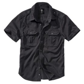 Košile styl VINTAGE krátký rukáv ČERNÁ vel. 7XL