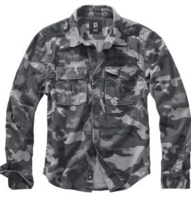 Košile styl VINTAGE dlouhý rukáv GREY CAMO vel. 5XL