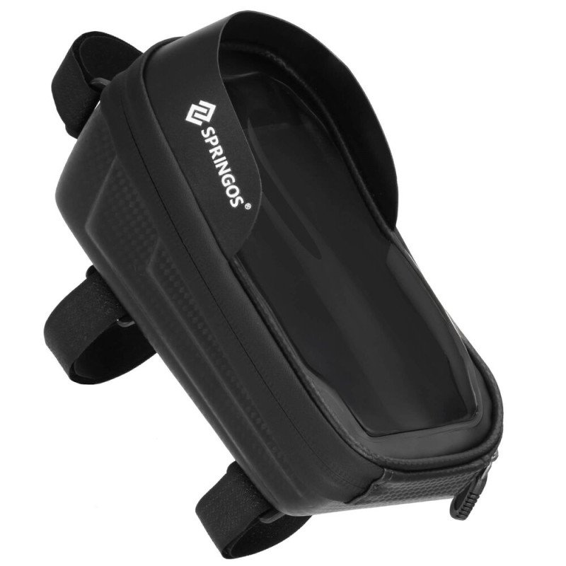 SPRINGOS Braška na kolo s pouzdrem na telefon BA0094 černá