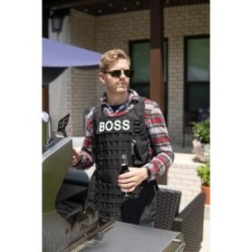 CALIBER GOURMET zástěra taktická BBQ s karabinou a otvírákem ČERNÁ