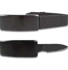 Opasek taktický DAN VALOIS s nožem v přezce ČERNÝ