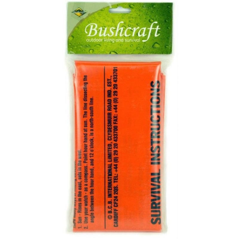 BUSHCRAFT spacák nouzový s instrukcemi ORANŽOVÝ