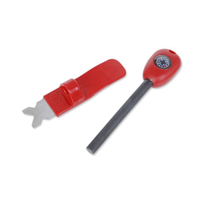 BCB křesadlo magnéziové GRAND s kompasem ČERVENÉ