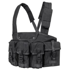 CONDOR OUTDOOR vesta taktická CHEST RIG 7 kapes ČERNÁ