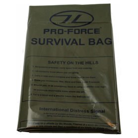PRO-FORCE nouzový pytel SURVIVAL 1-osoba včetně instrukcí ZELENÝ