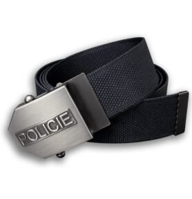 Opasek přezka 3D motiv POLICIE ČERNÝ