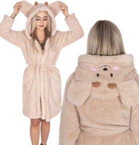 Dámský župan s ušima S/M SPRINGOS HAMSTER béžový