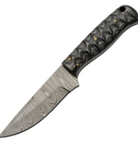 Damascus Knives nůž s pevnou čepelí GROOVED damašková ocel